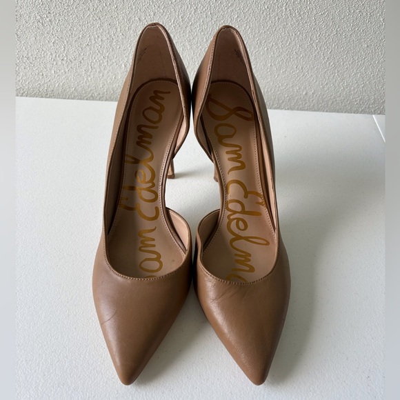 Sam Edelman Hensen Nude 4” Heel Size 9.5 Pointed Toe Leather Career Cocktail - Picture 2 of 12